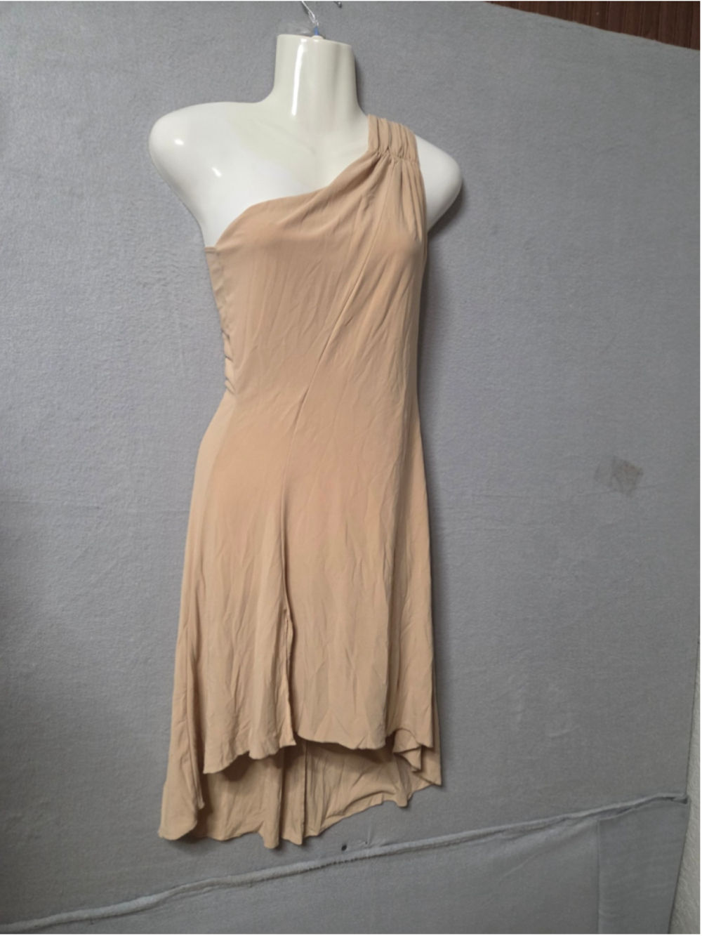 Women's Kitty One Shoulder Dress Beige Size M